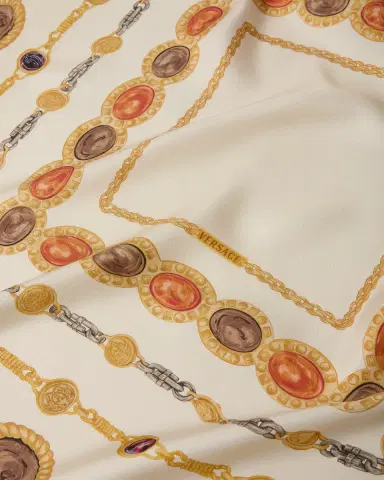 Versace Printed Silk Twill Scarf 90 cm | Thumbnail 2 Versace Printed Silk Twill Scarf 90 cm | Thumbnail 2