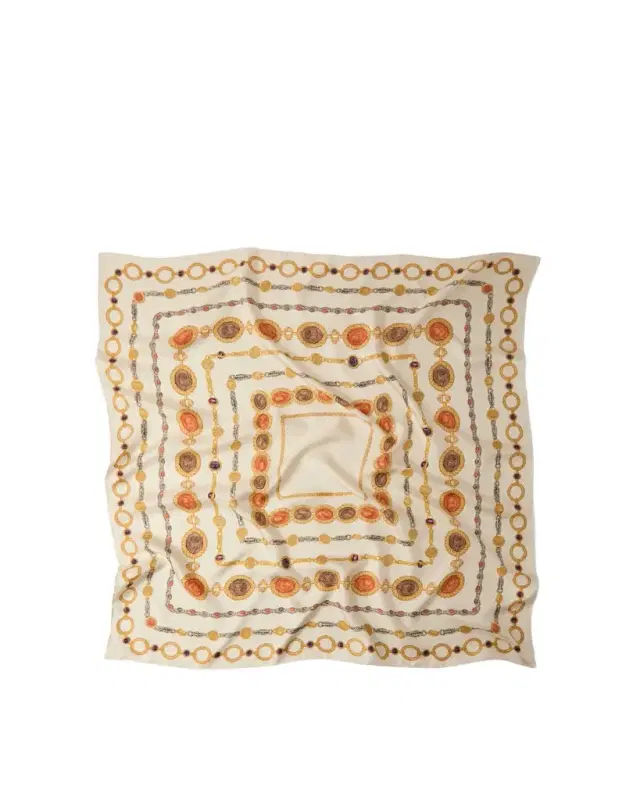 Versace Printed Silk Twill Scarf 90 cm
