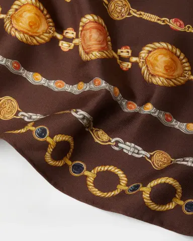 Versace Printed Silk Twill Scarf 90 cm | Thumbnail 2 Versace Printed Silk Twill Scarf 90 cm | Thumbnail 2