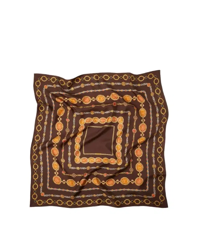 Versace Printed Silk Twill Scarf 90 cm