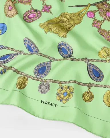 Versace Printed Silk Twill Scarf 90 cm | Thumbnail 2 Versace Printed Silk Twill Scarf 90 cm | Thumbnail 2