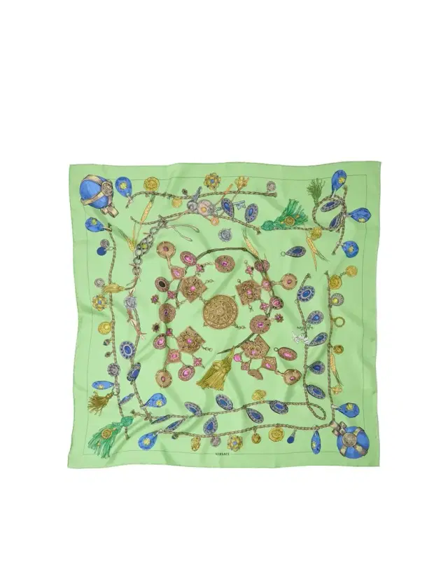 Versace Printed Silk Twill Scarf 90 cm