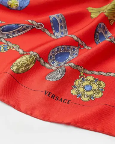Versace Printed Silk Twill Scarf 90 cm | Thumbnail 2