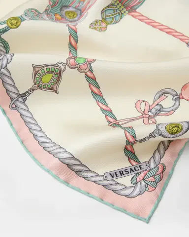 Versace Printed Silk Twill Scarf 90 cm | Thumbnail 2 Versace Printed Silk Twill Scarf 90 cm | Thumbnail 2