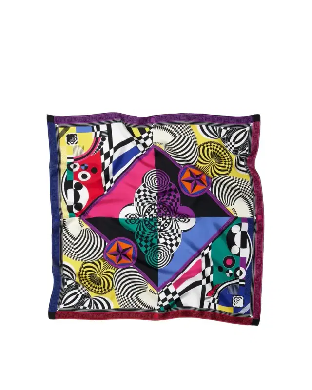 Versace Printed Silk Twill Scarf 90 cm