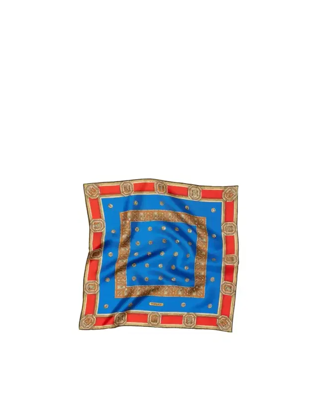 Versace Printed Silk Twill Scarf 45 cm