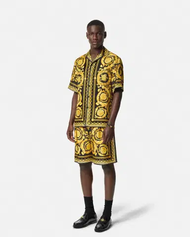 Versace Printed Silk Twill Shorts | Thumbnail 2