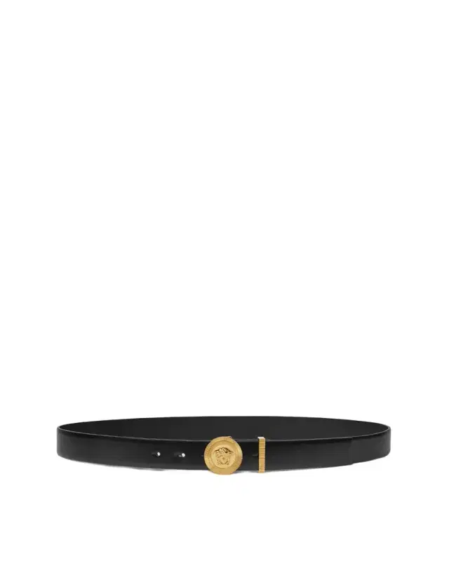 Versace Medusa Biggie Leather Belt 1.2"