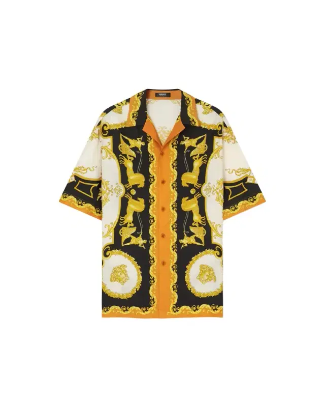 Versace Printed Silk Twill Regular Shirt