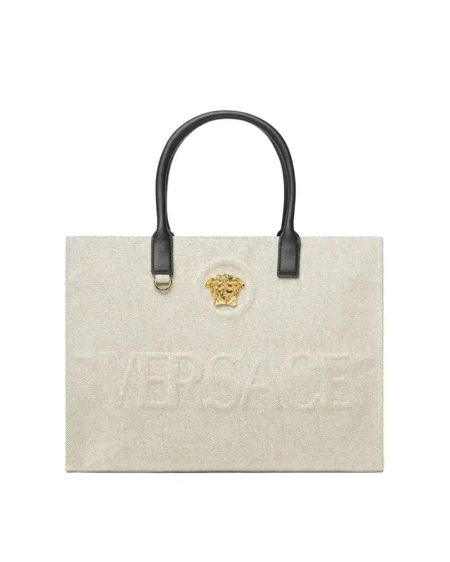 Versace La Medusa Large Canvas Tote