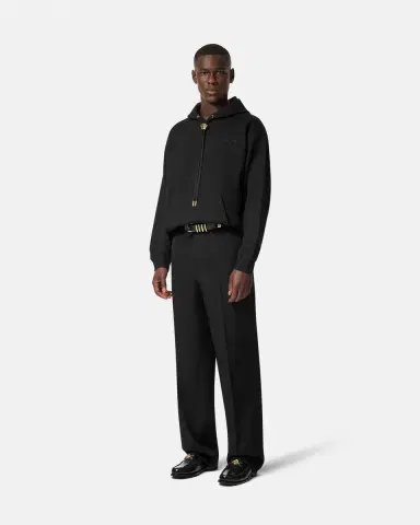 Versace Embroidered Cotton-Jersey Hoodie | Thumbnail 2