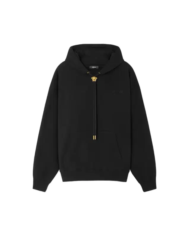 Versace Embroidered Cotton-Jersey Hoodie