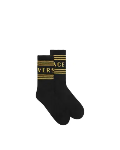 Versace Ribbed Cotton Socks | Thumbnail 1 Versace Ribbed Cotton Socks | Thumbnail 1