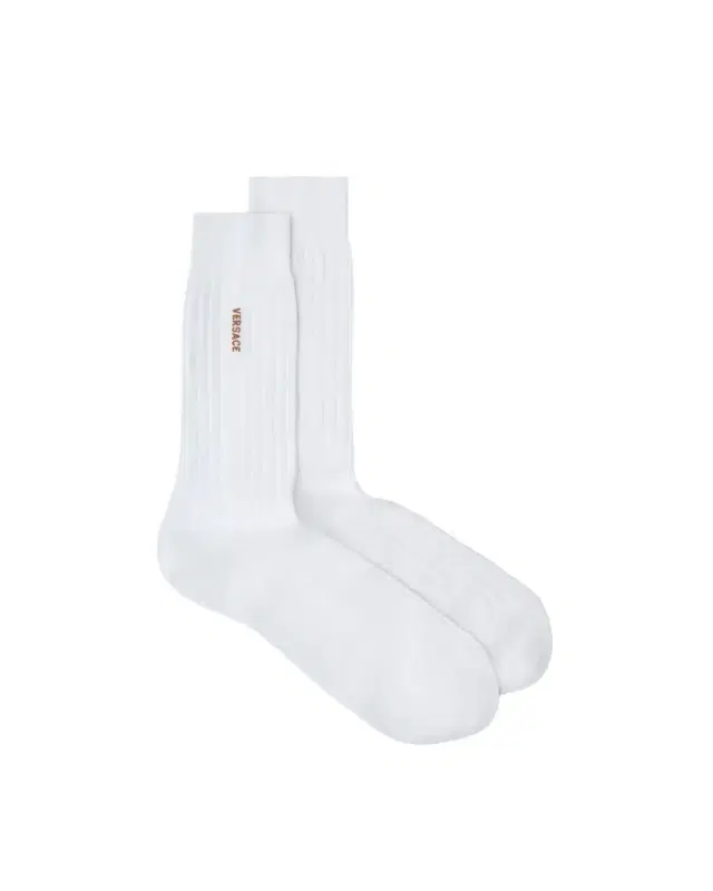Versace Embroidered Cotton Ribbed Socks