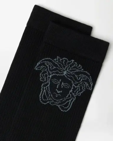 Versace Jacquard Cotton Ribbed Socks | Thumbnail 2 Versace Jacquard Cotton Ribbed Socks | Thumbnail 2