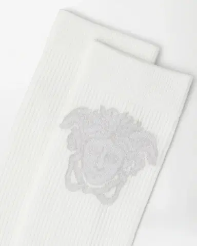 Versace Jacquard Cotton Ribbed Socks | Thumbnail 2 Versace Jacquard Cotton Ribbed Socks | Thumbnail 2