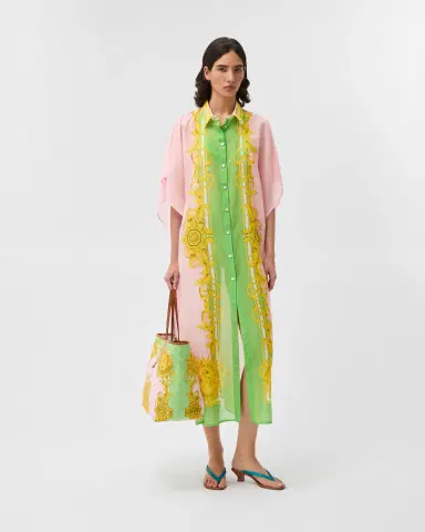 Versace Printed Cotton & Silk Voile Cover-Up Dress | Thumbnail 2