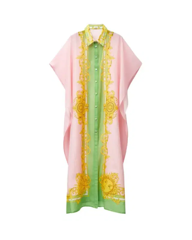 Versace Printed Cotton & Silk Voile Cover-Up Dress