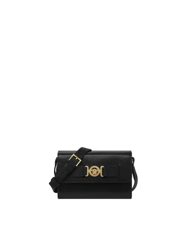 Versace Medusa Biggie Leather Messenger Bag