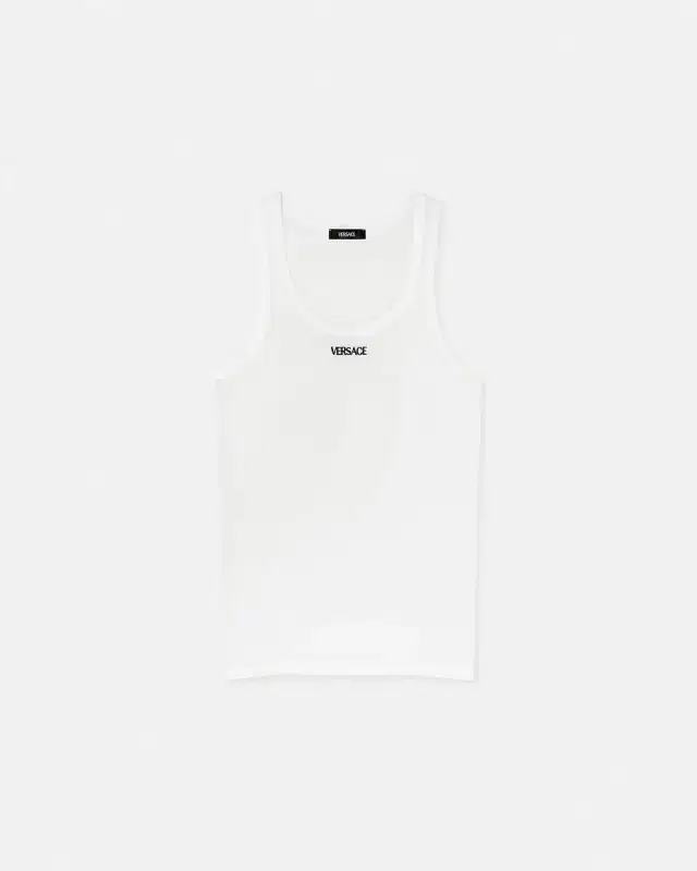Versace Cotton Ribbed Tank Top