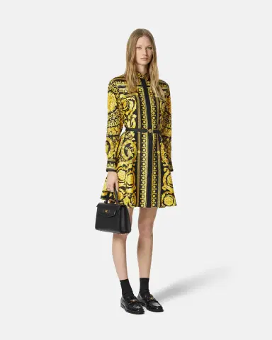 Versace Printed Silk Twill Mini Shirt Dress | Thumbnail 2