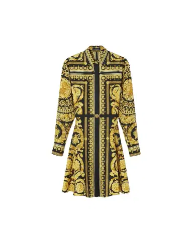 Versace Printed Silk Twill Mini Shirt Dress | Thumbnail 1