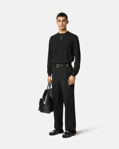 Versace Jacquard Silk-Cotton Knit Sweater | Thumbnail 2