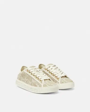 Versace Greca Jacquard Canvas Sneakers | Thumbnail 2 Versace Greca Jacquard Canvas Sneakers | Thumbnail 2