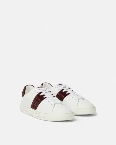 Versace Greca Embellished Nylon Sneakers | Thumbnail 2