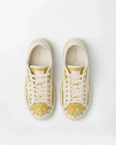 Versace Greca Printed Silk Twill Sneakers | Thumbnail 2