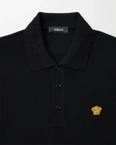 Versace Embroidered Cotton Piqué Polo | Thumbnail 2