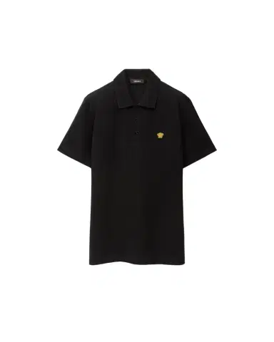 Versace Embroidered Cotton Piqué Polo | Thumbnail 1