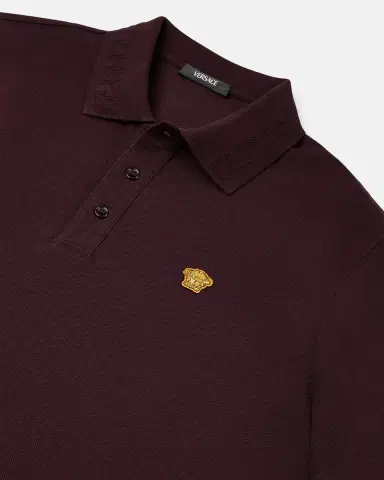 Versace Embroidered Cotton Piqué Polo | Thumbnail 2