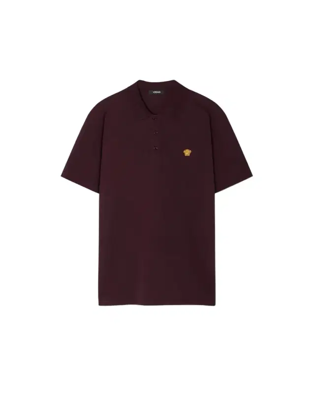 Versace Embroidered Cotton Piqué Polo