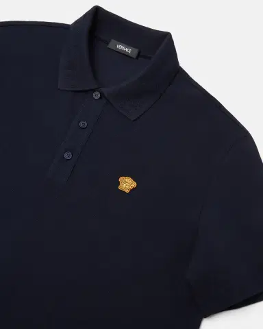 Versace Embroidered Cotton Piqué Polo | Thumbnail 2