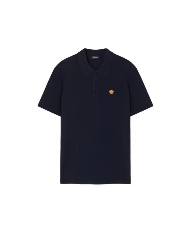 Versace Embroidered Cotton Piqué Polo