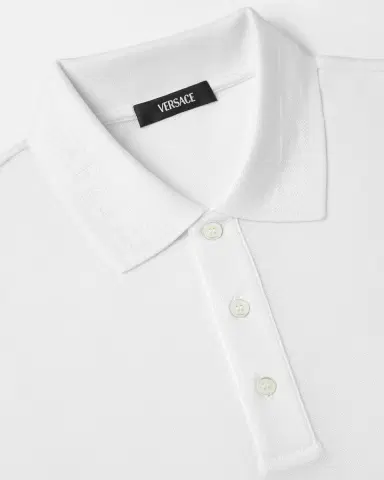 Versace Embroidered Cotton Piqué Polo | Thumbnail 2