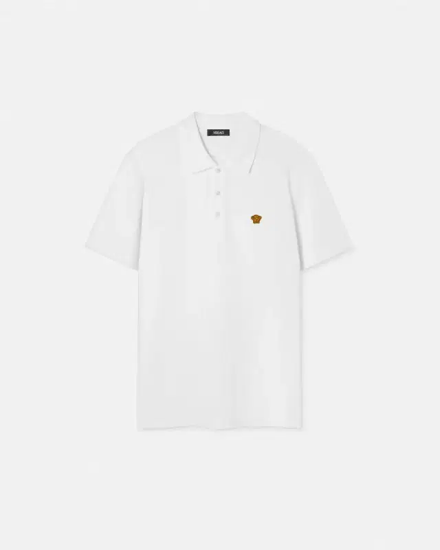 Versace Embroidered Cotton Piqué Polo