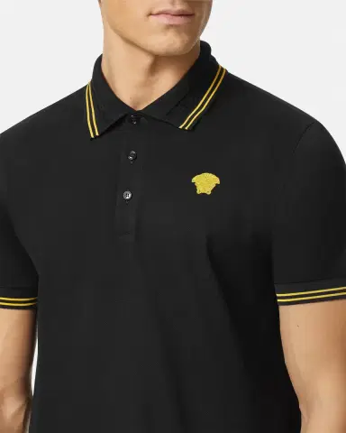 Versace Embroidered Cotton Piqué Polo | Thumbnail 2