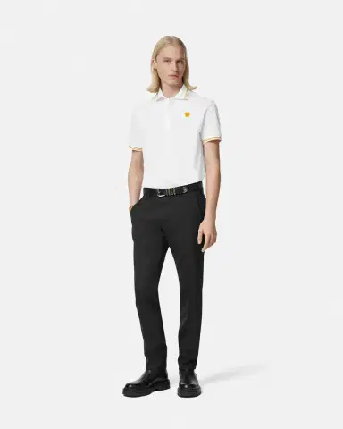 Versace Embroidered Cotton Piqué Polo | Thumbnail 2