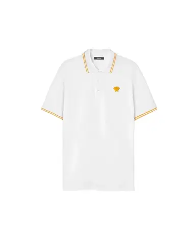 Versace Embroidered Cotton Piqué Polo | Thumbnail 1