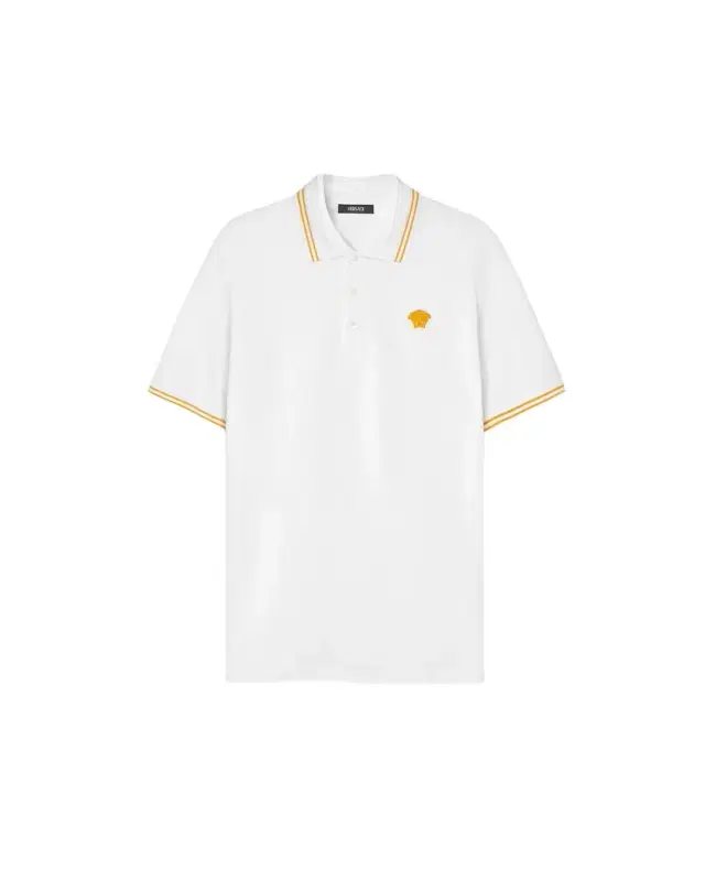 Versace Embroidered Cotton Piqué Polo