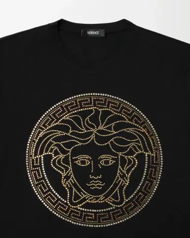 Versace Embellished Cotton-Jersey T-Shirt | Thumbnail 2