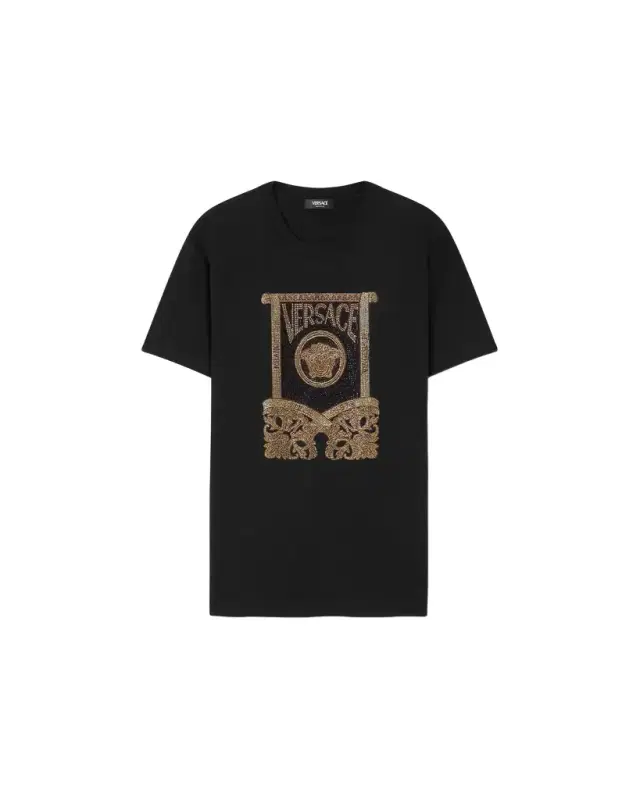 Versace Embellished Cotton-Jersey T-Shirt