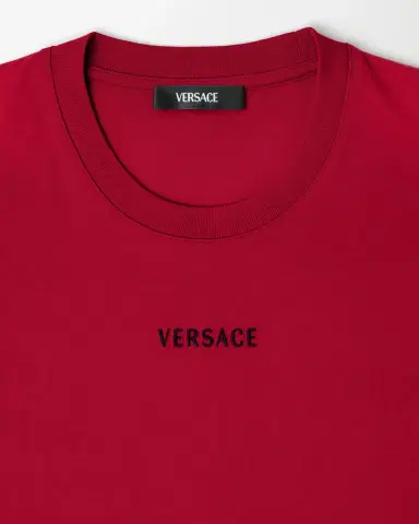 Versace Embroidered Cotton-Jersey Slim T-Shirt | Thumbnail 2 Versace Embroidered Cotton-Jersey Slim T-Shirt | Thumbnail 2
