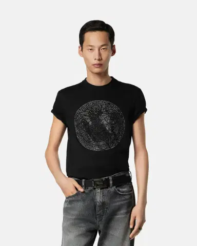 Versace Embellished Cotton-Jersey Slim T-Shirt | Thumbnail 2
