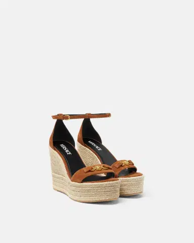Versace Medusa '95 Suede Wedge Sandals 120 mm | Thumbnail 2 Versace Medusa '95 Suede Wedge Sandals 120 mm | Thumbnail 2