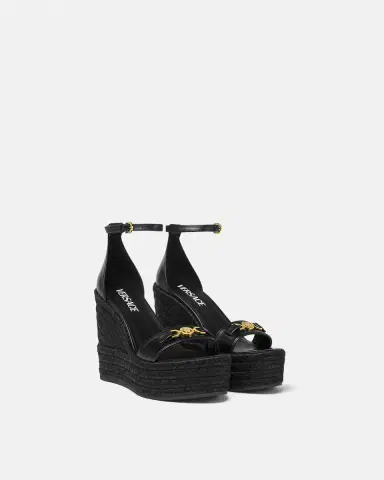 Versace Medusa '95 Leather Wedge Sandals 120 mm | Thumbnail 2 Versace Medusa '95 Leather Wedge Sandals 120 mm | Thumbnail 2