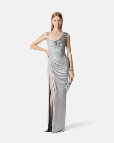 Versace Viscose Liquid Jersey Draped Gown | Thumbnail 2