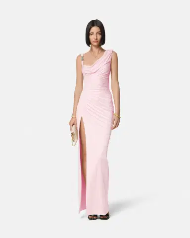 Versace Viscose Liquid Jersey Draped Gown | Thumbnail 2